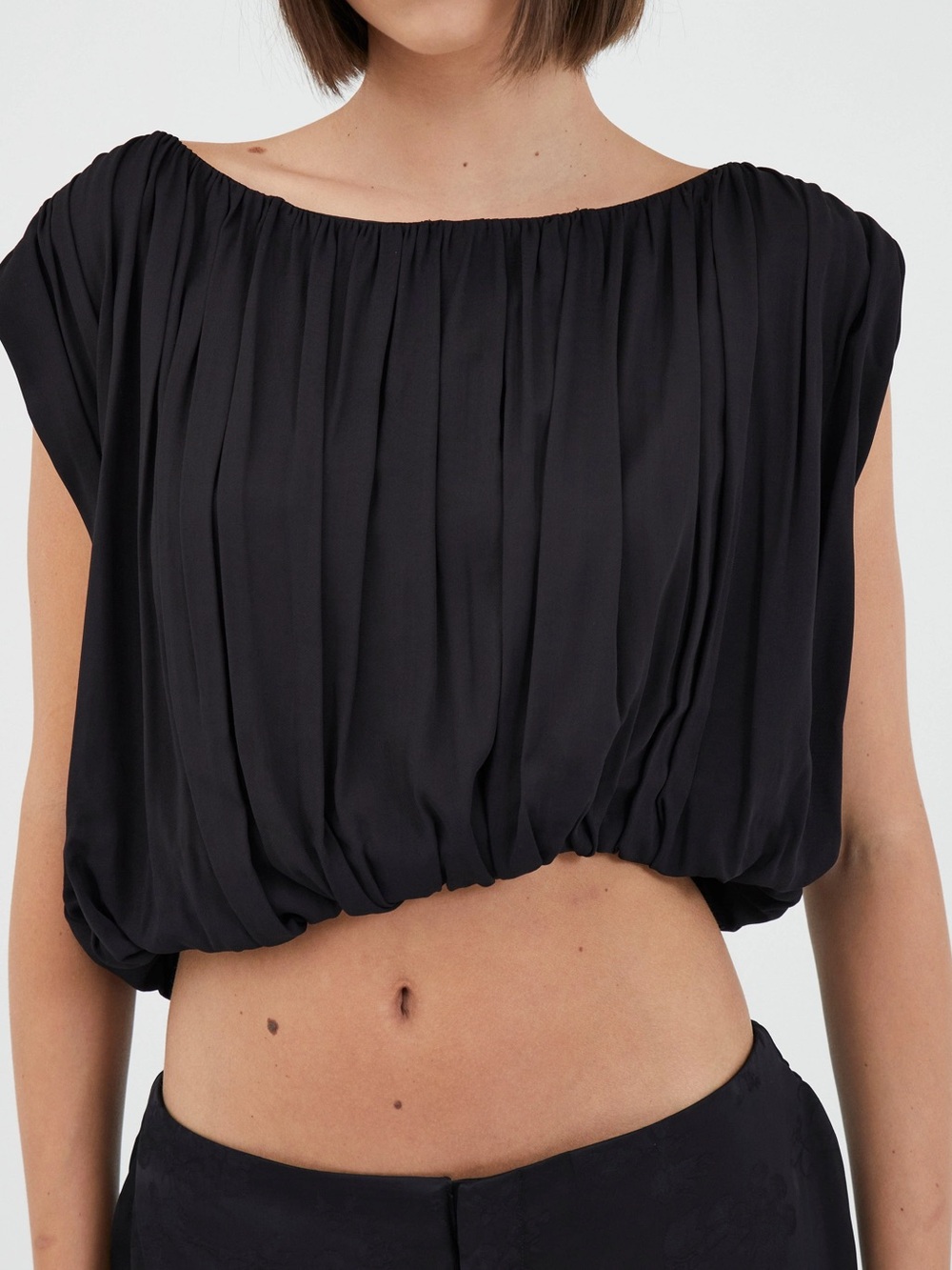 Anthropologie Dolan Black Draped Top Size Medium